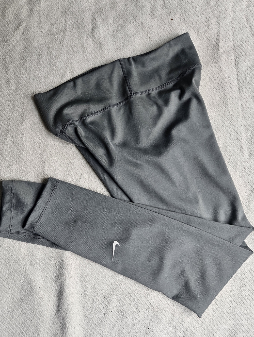 Nike Youth Grey Athletic Leggings with Swoosh